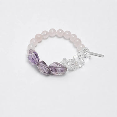 Amethyst Rose Quartz Fire Energy Bracelet natural healing crystal beaded bracelet