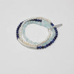 Aquamarine Lapis Lazuli Triple Wrap Chakra Bracelet natural healing crystal beaded bracelet