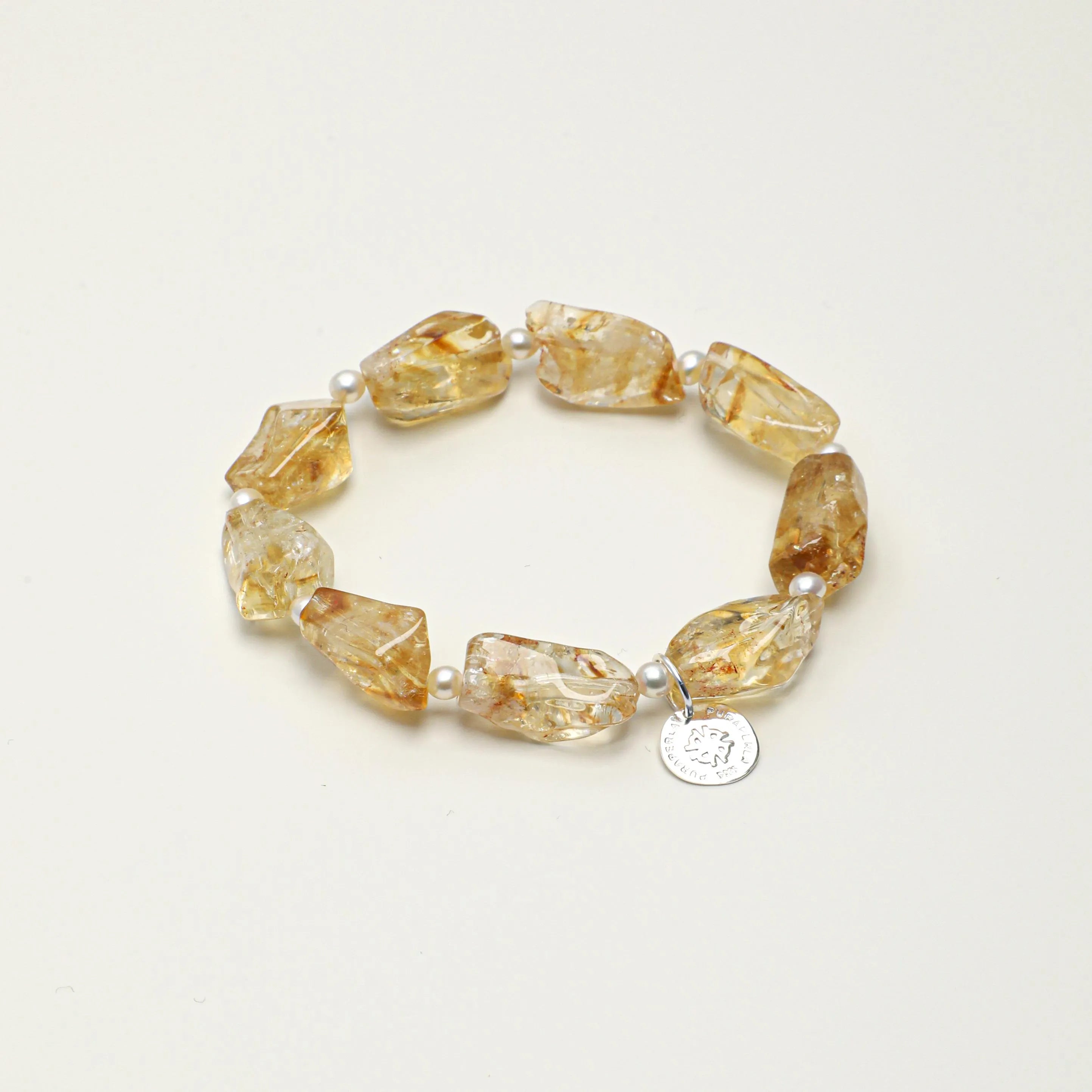 Brazilian Citrine Solar Plexus Chakra Bracelet natural abundance confidence positive energy crystal beaded bracelet