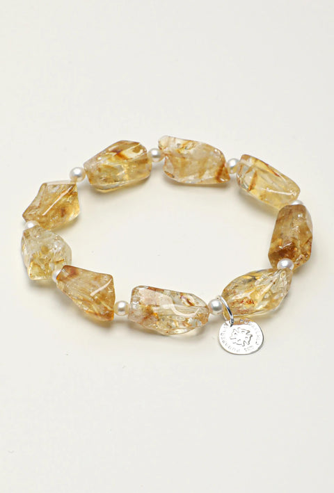 Brazilian Citrine Solar Plexus Chakra Bracelet natural abundance confidence positive energy crystal beaded bracelet