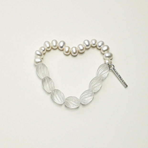 Clear Quartz Crown Chakra Bracelet natural clarity light energy spiritual balance crystal beaded bracelet