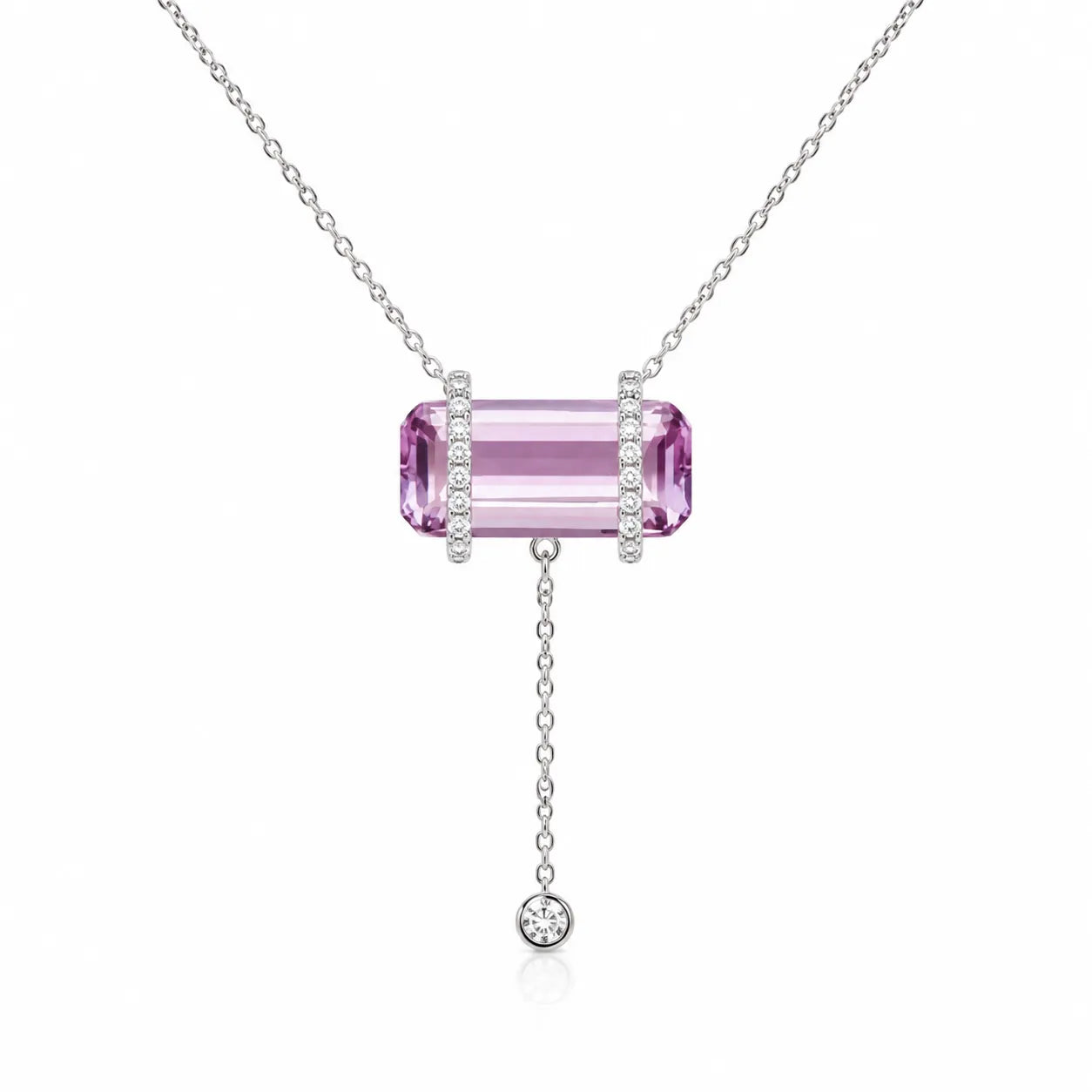 Emerald Cut Amethyst Custom Necklace