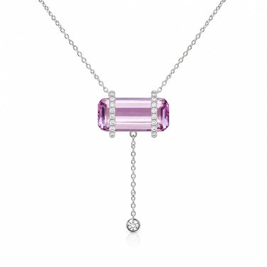 Emerald Cut Amethyst Custom Necklace