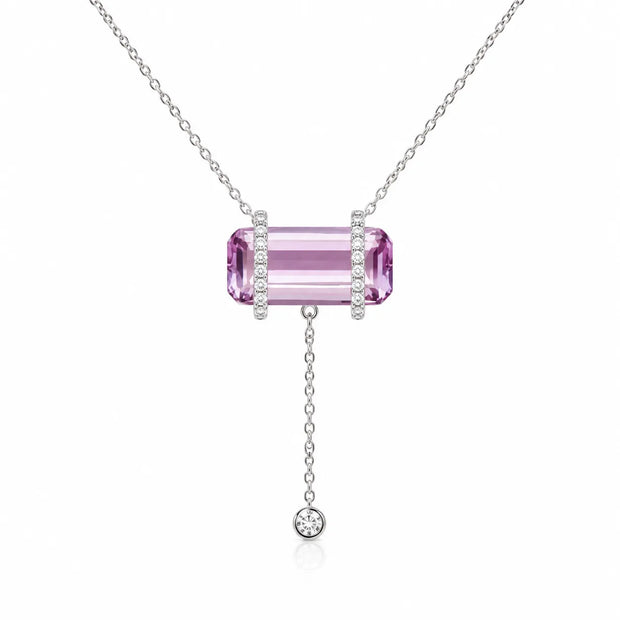 Emerald Cut Amethyst Custom Necklace