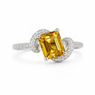 Emerald-Cut Citrine Energy Ring in Sterling Silver