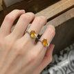 Emerald-Cut Citrine Energy Ring in Sterling Silver