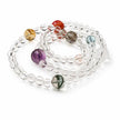 Five chakra crystal bracelet featuring round and square bead design natural healing crystal beaded bracelet