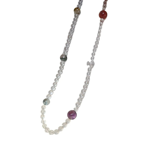 Five chakra crystal bracelet featuring round and square bead design natural healing crystal beaded bracelet