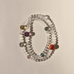 Five chakra crystal bracelet featuring round and square bead design natural healing crystal beaded bracelet