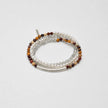 Gray Moonstone and Yellow Calcite Triple Wrap Chakra Bracelet natural healing crystal beaded bracelet