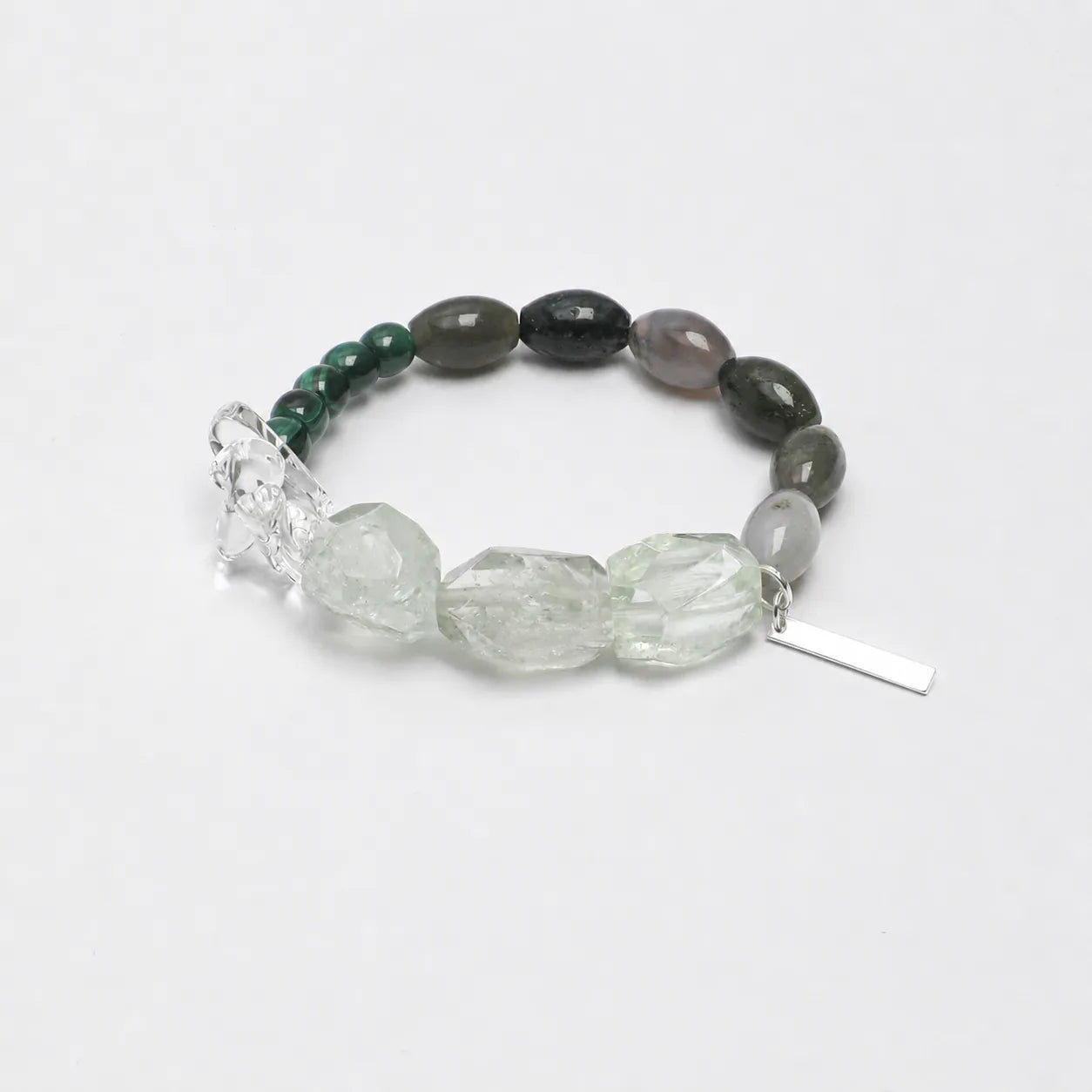 Green Quartz Malachite Wood Element Chakra Bracelet natural healing crystal beaded bracelet