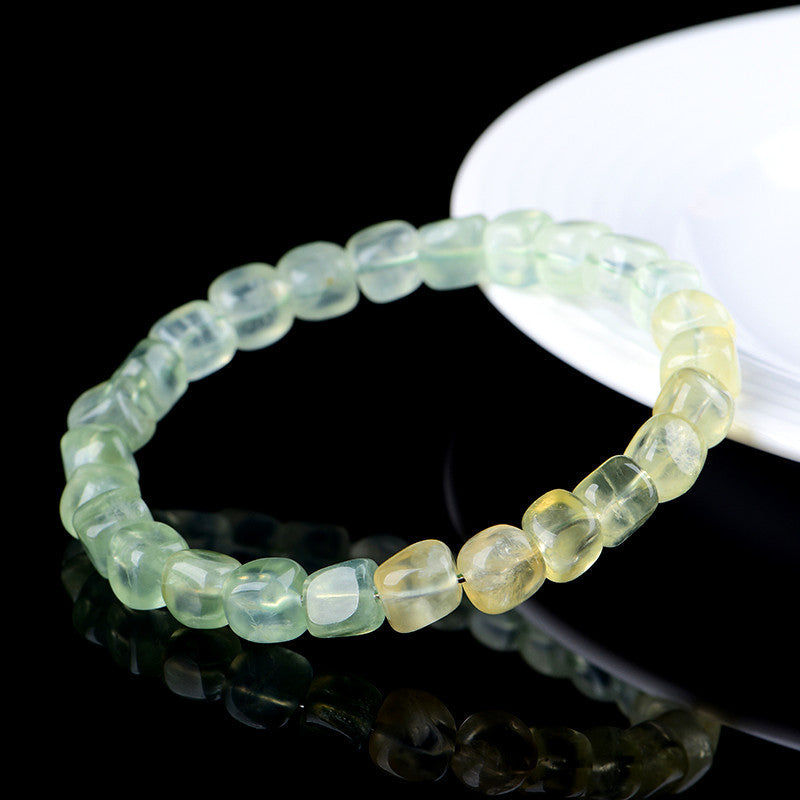 Natural Grape Agate Gradient Round Bead Bracelet