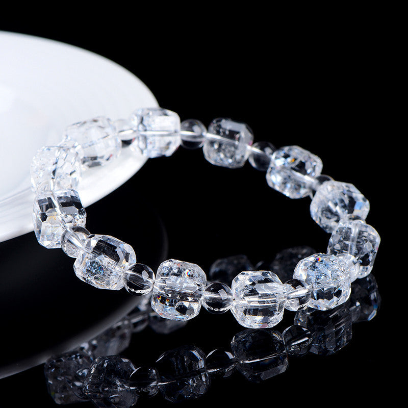 Natural Ace Square Faceted Crystal Bracelet