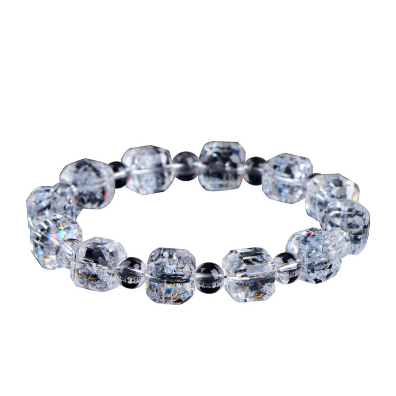 Natural Ace Square Faceted Crystal Bracelet