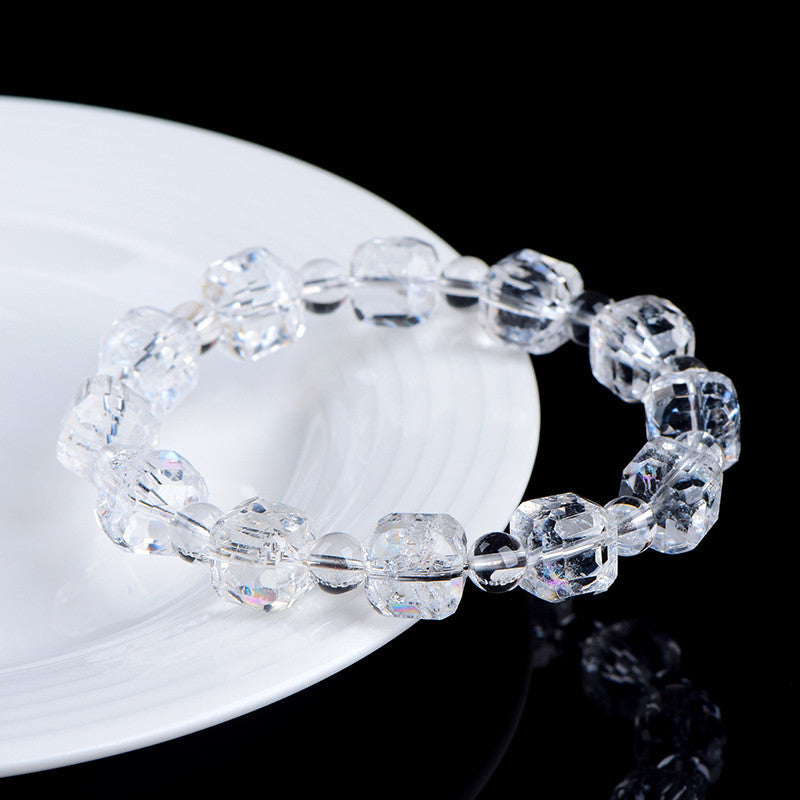Natural Ace Square Faceted Crystal Bracelet