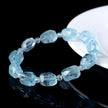Natural Old Stock Aquamarine Irregular Faceted Bead Bracelet