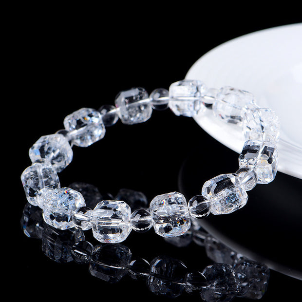 Natural Ace Square Faceted Crystal Bracelet