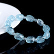 Natural Old Stock Aquamarine Irregular Faceted Bead Bracelet