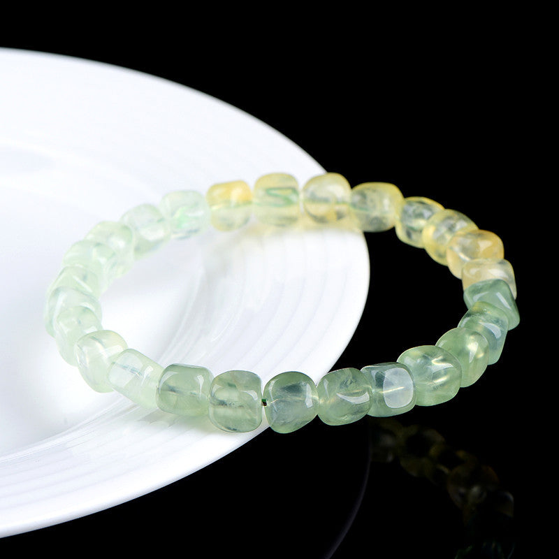 Natural Grape Agate Gradient Round Bead Bracelet