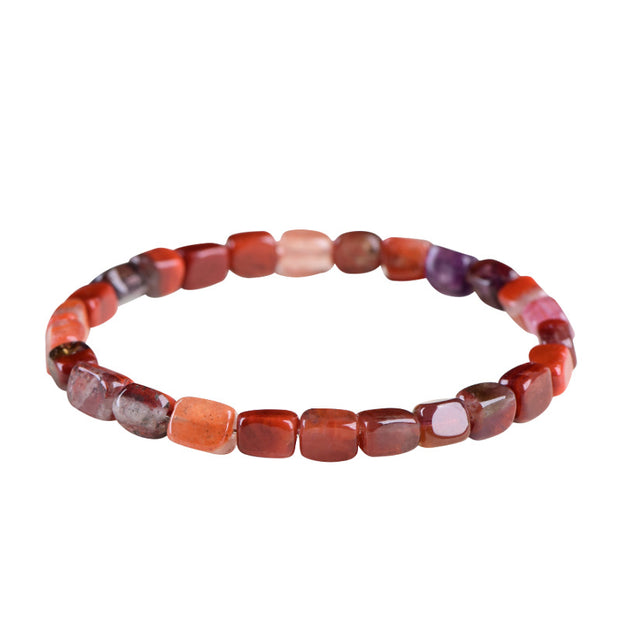 Natural Red Aurora Square Faceted Bracelet