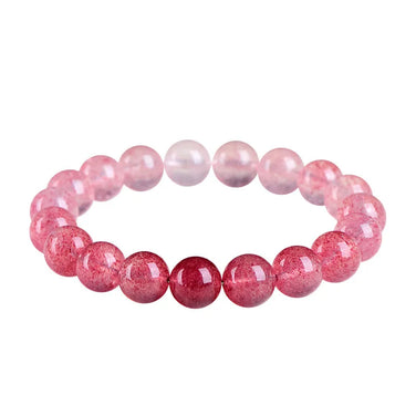 Strawberry Quartz Bracelet Love Attraction Heart Chakra Crystal Beaded Bracelet